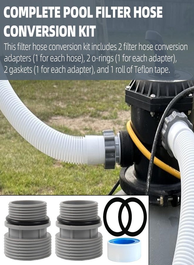 TonGass (2-Pack) 40mm to 1 1/2" Filter Hose Conversion Kit, Above Ground Pool Adapter Connects 40mm Hoses to Standard 1 1/4" or 1 1/2" Filter Ports - Image 5